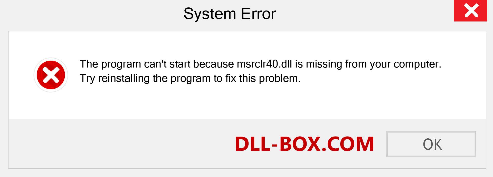  msrclr40.dll file is missing?. Download for Windows 7, 8, 10 - Fix  msrclr40 dll Missing Error on Windows, photos, images